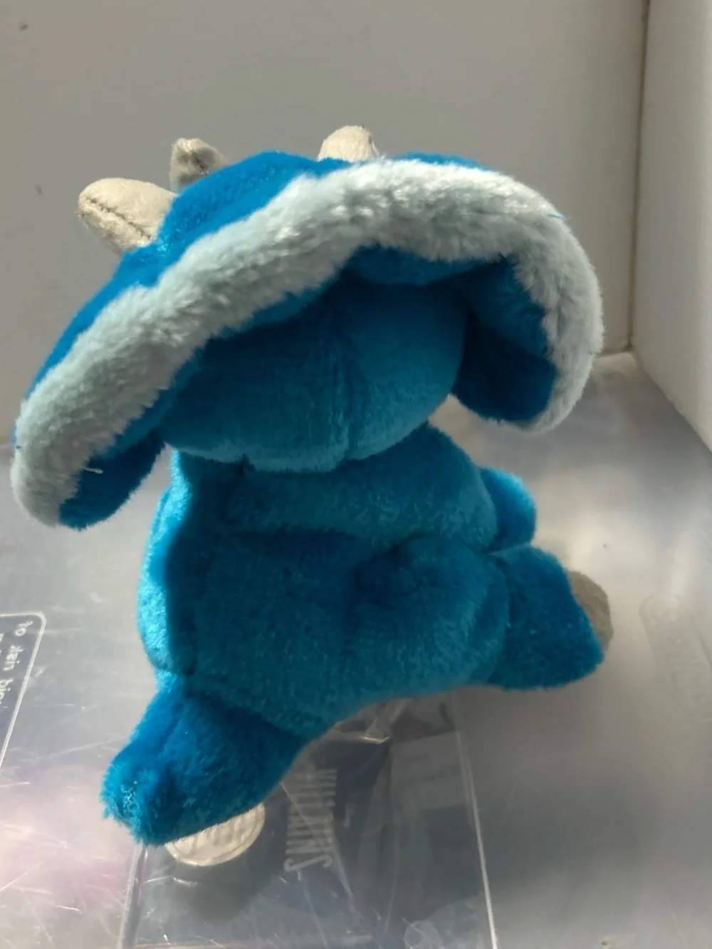 Plush Blue Triceratops Stuffed Animal - Soft Kids Dinosaur Toy